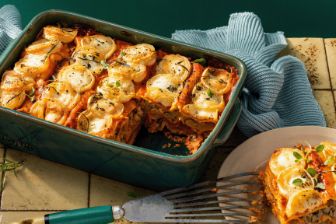 Lasagne met geitenkaas, truffel en knolselderij - 3840x2160px